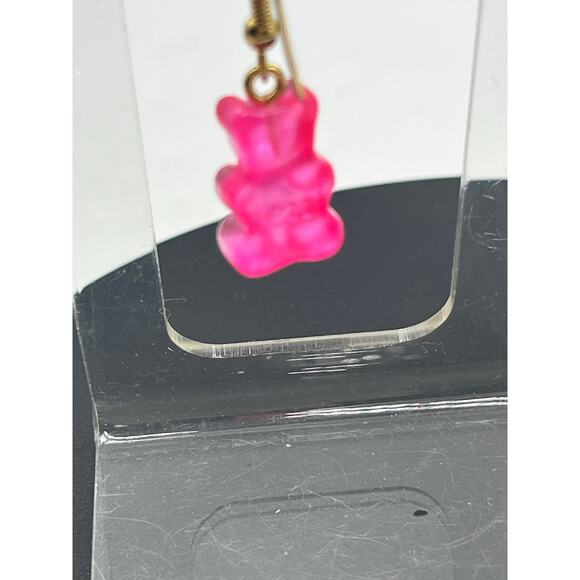 Crystal Haze Designer Nostalgia Pink  Resin Bear Earring Repaired Dangle *Single - Picture 2 of 5